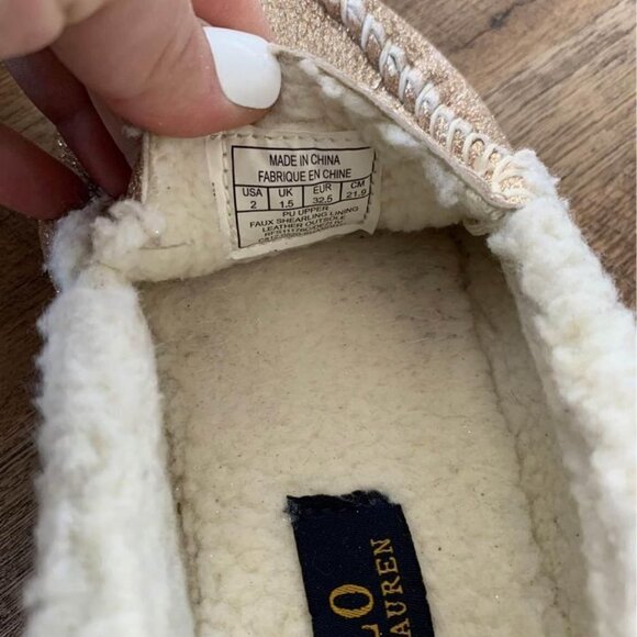 Ralph LAUREN POLO girls slippers. Gold glitter size 2. New condition - Picture 5 of 5
